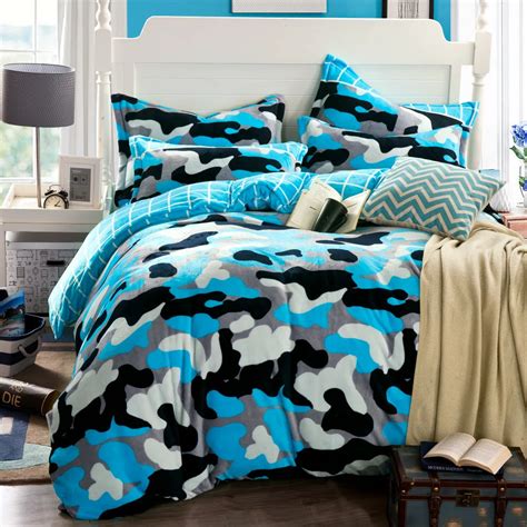 blue camouflage comforter